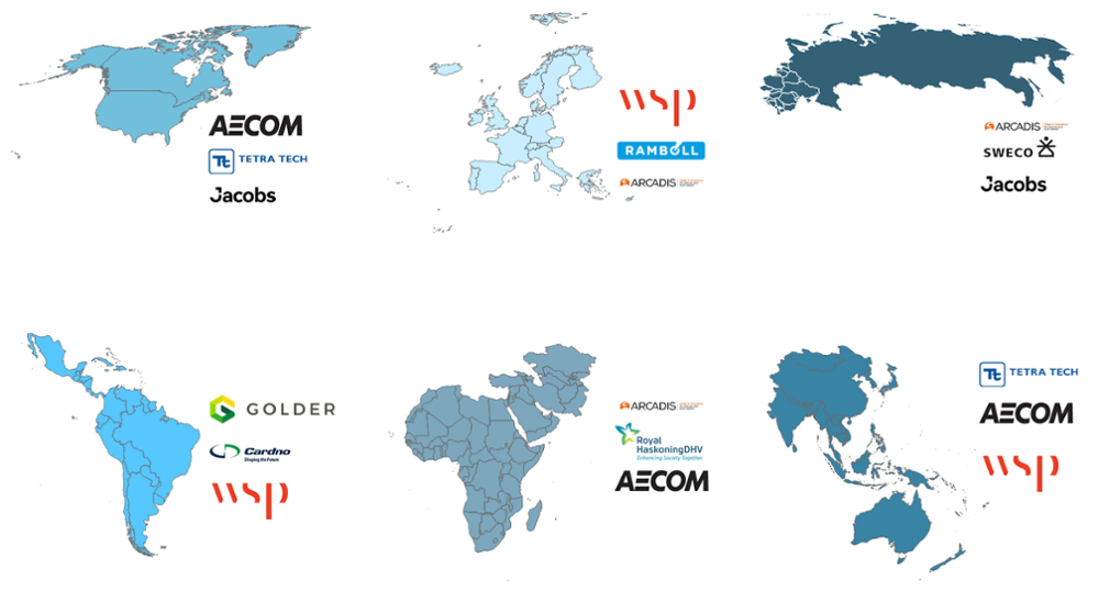 Fig 4: Global EC market leaders by region